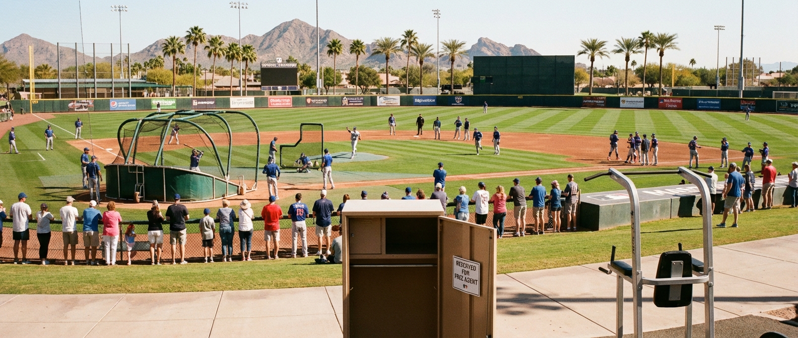 Spring training facility with players preparing representing looming deadline