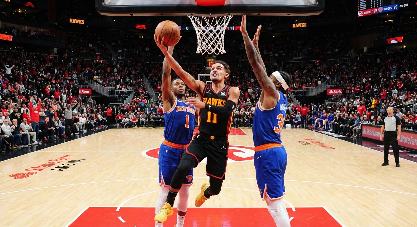 Atlanta Hawks young core including Jalen Johnson celebrating on court