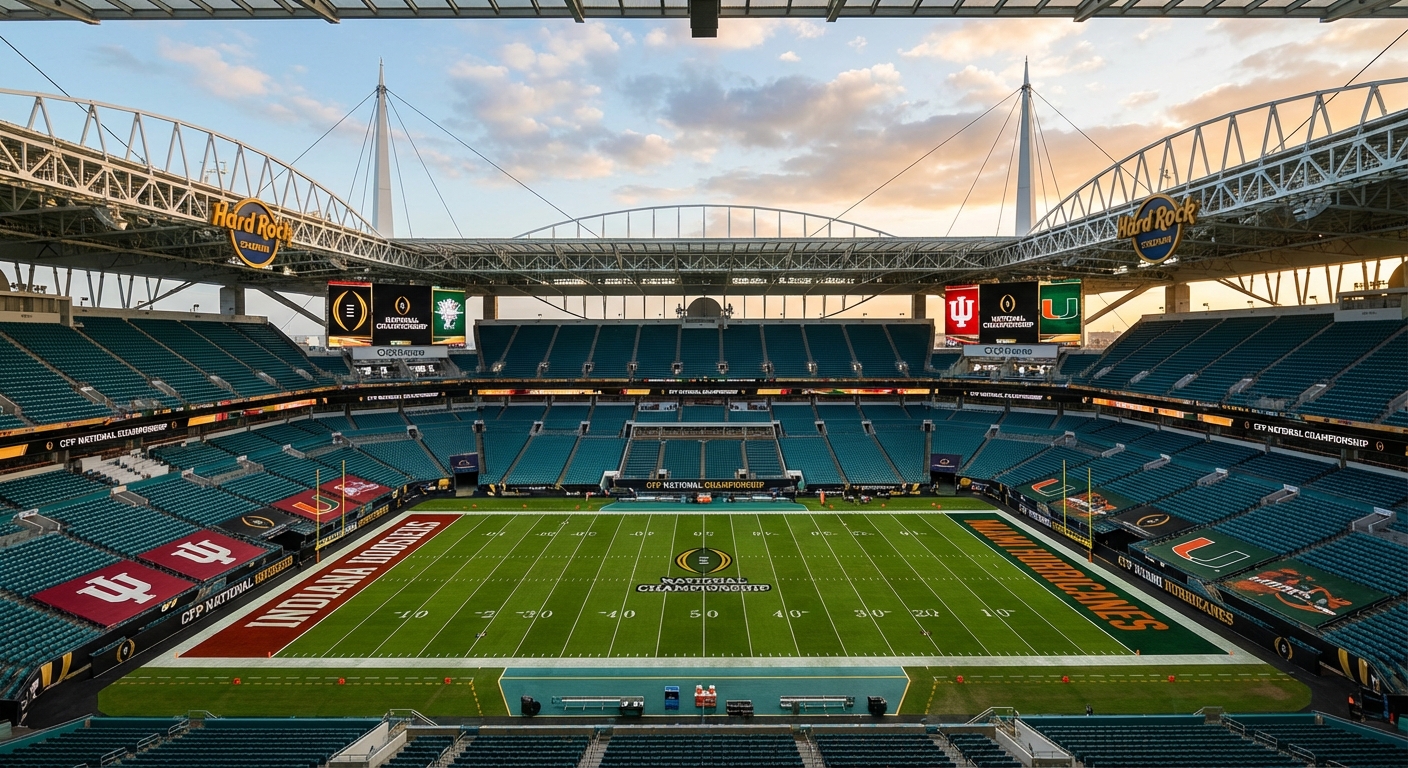 Hard Rock Stadium set up for the CFP National Championship